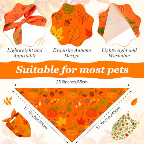100 Pcs Fall Dog Bandanas Bulk for Thanksgiving Autumn Medium (Fall Plant / 25.6 x 17.7 x 17.7 Inch)