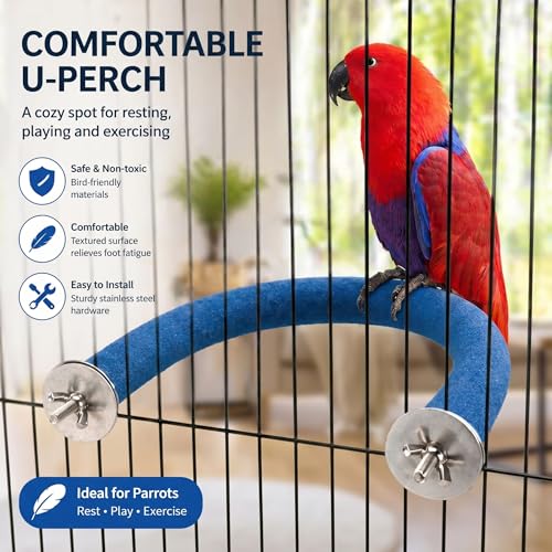 U Shaped Large Parrot Perch (Large / Blue)