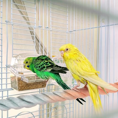 2 Pack Rope Perches for Bird Cages (Pink Blue / 31.5 in)