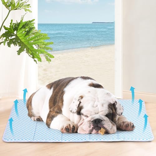 Dog Cooling Mat for Large Dogs (Blue / 30"L x 20"W x 0.8"H)