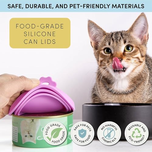 4 Pack Universal Pet Food Can Covers Lids (Ocean Mist / 4 Piece Set)