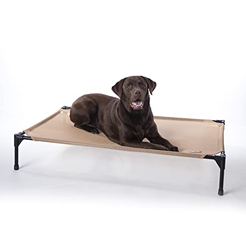 K&H Outdoor Elevated Dog Bed (Tan Mesh / Large 42"L x 30"W)