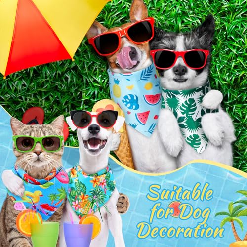 100 Pieces Dog Bandanas Bulk Summer Pet Bandanas Pack Triangle Scarf Bib Kerchief Set for Small Large Dog Costume Accessories Decoration (Fruit / 31.5 x 21.7 x 21.7")