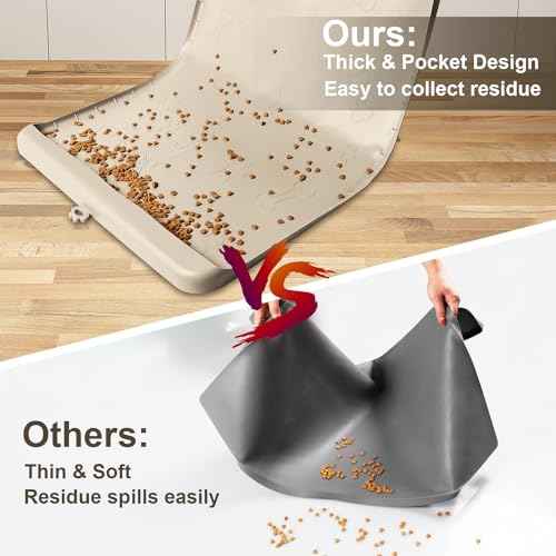 Dog Food and Water Mat 28x20 Inch Sand Color (Sand / 28"L x 20"W)