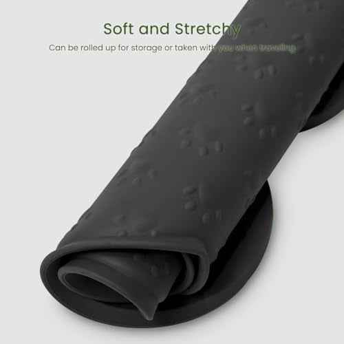 Dog Food Mat Anti (19.4" x 9.8"-2PCS / Black)