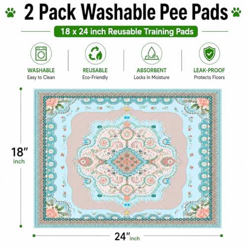 Washable Pee Pads for Dogs (Blue / 18*24''-2pcs)
