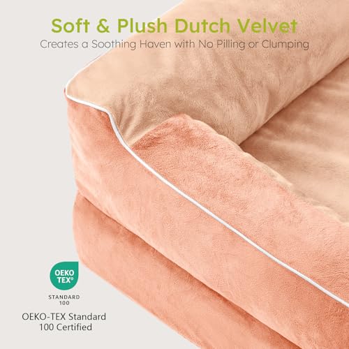 XXL Dog Bed for Extra Large Dogs (Peach Pink / XX-Large(53"L x 42"W x 9.5"Th))