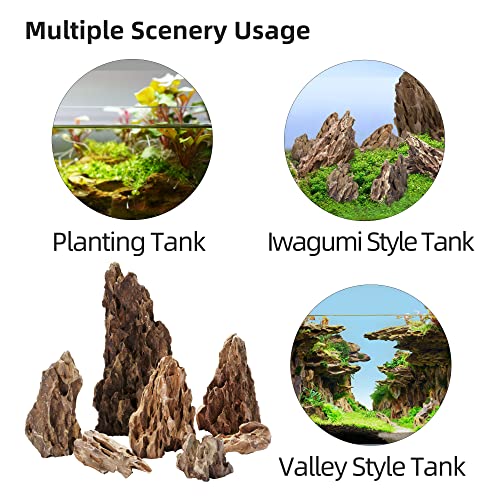 Dragon Ohko Stone 16lb Large Aquarium Rocks for Fish Tank Decor (01 Dragon(Ohko) Stone(2-8inch,16lbs))