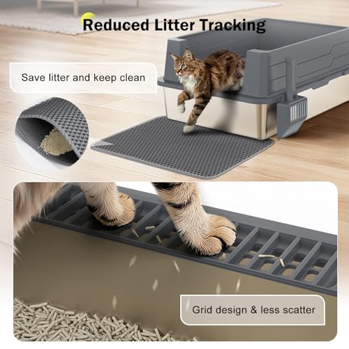 Stainless Steel Litter Box Extra Large for Big Cats Multi (Dark Grey / XXXL)
