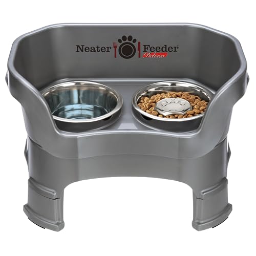 Neater Feeder Deluxe Mess (Medium + Slow Feed Bowl Combo / Gunmetal)
