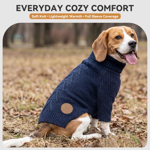 Dog Sweater Long Sleeve Warm Knit Sweaters for Giant Breed Dogs Boy (1# Navy / XXXX-Large)