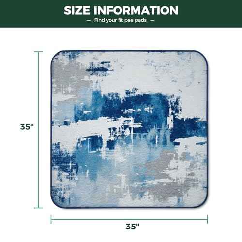 Washable Pee Pads for Dogs (Tie-dye Blue / 35" Square (2 Packs))