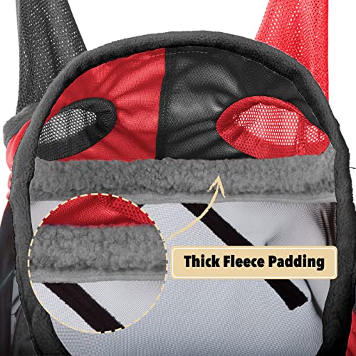 Pro Luminous Horse Fly Mask Standard with Ears UV Protection for Horse Scarlet Red (Scarlet Red/Black / X-Large (Warmblood))