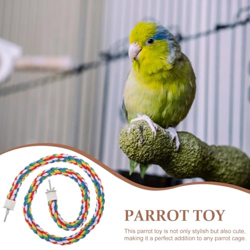 Parrot Cotton Rope Perch 41.33 in Bird Rope Climbing Toy for Cage Standing Station Chew Toy for Pet Birds Helps Exercise Balance and Coordination 1 pc (105cm)