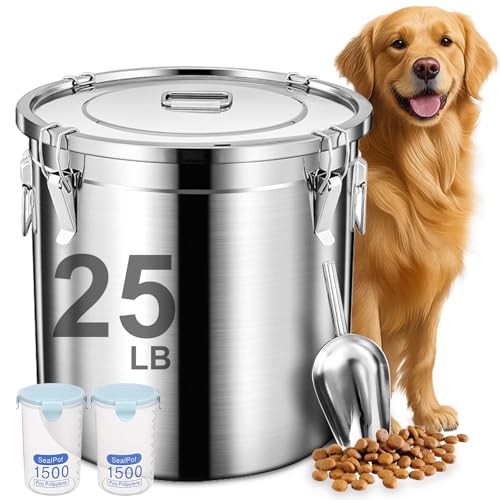 Dog Food Storage Containers (Stainless steel / 25 lb)