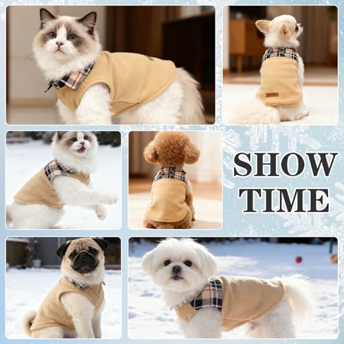 Fleece Dog Sweater (Beige / Medium)