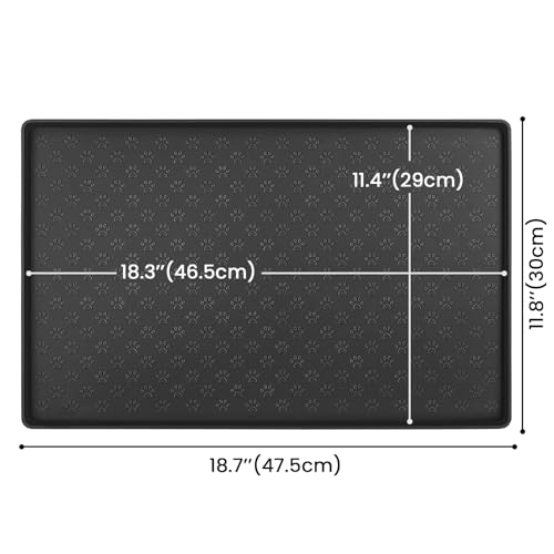Pet Placemat for Dog and Cat (18"L x 12"W / Black)