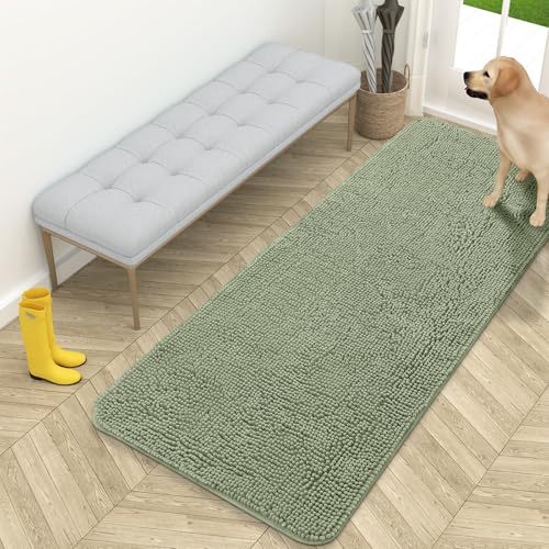 Dog Door Mat for Muddy Paws 59x24 (Sage Green / 59" X 24")