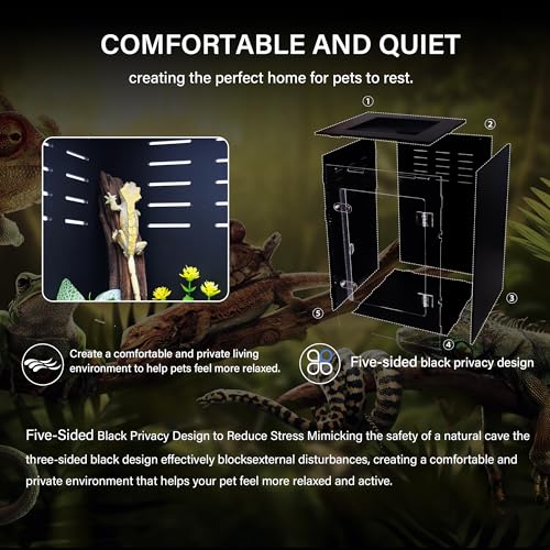 12x12x18 PVC Reptile Terrarium for Crested Gecko and Small Pets (12"12"18")