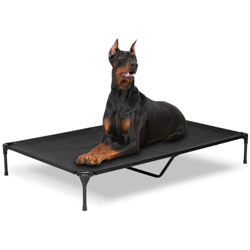 Elevated Dog Bed for Outdoor (Black / 59"L x 36"W x 9"Th)