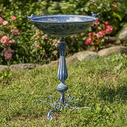 Pedestal Style Birdbath (Blue)