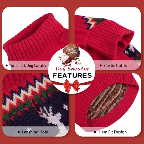 Small Dog Christmas Sweater for Medium Dogs Girl (Medium / Christmas Red)