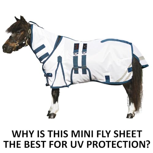 Soft Interlock Mesh II Horse Fly Sheets (Horse Size 44 / Mini Attached Neck Euro Bellyband / White)