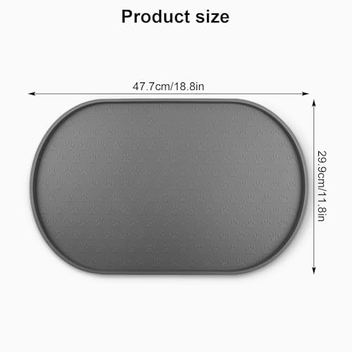 Dog Food Mat Spill (Grey / 19"L x 12"W)