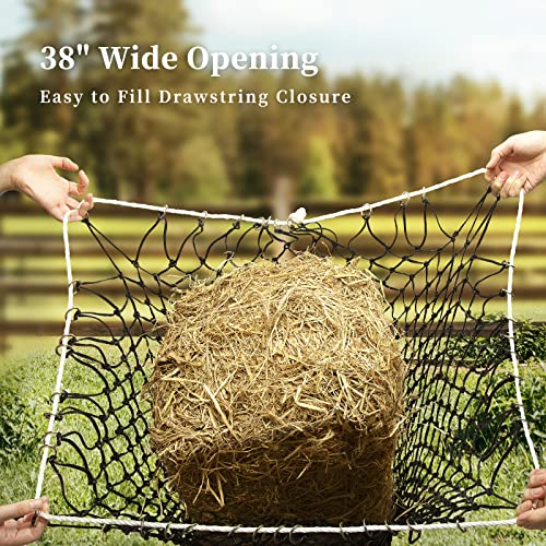 Bloomoak Slow Hay Net Feeder for Horses (2 String-2" Hole-Slow Feed/1PC)