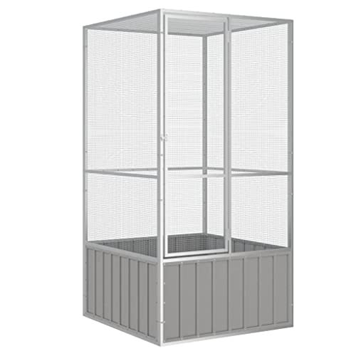 Steel Bird Cage (43.7" x42.1" x83.3" / Grey)