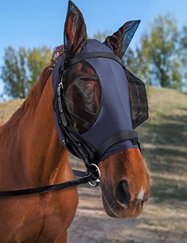 Horse Fly Mask with Ears (Navy / Large)