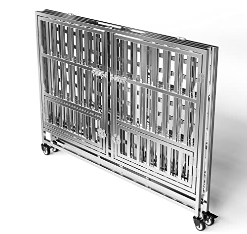 Collapsible Stainless Steel Dog Crate (48.0"L x 32.0"W x 32.0"H)