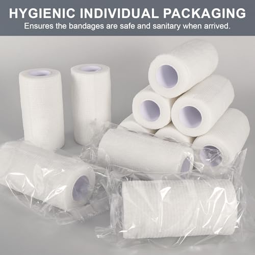 24 Pack Self Adhesive Bandage Wrap (White / 4 Inch)