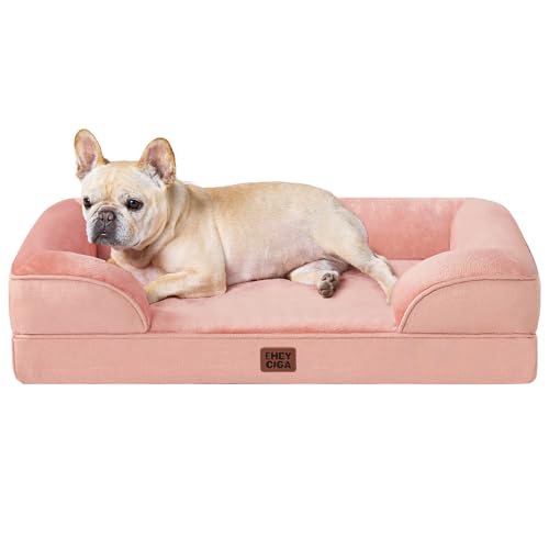 Orthopedic Small Dog Bed (Dusty Pink / 24.0"l X 18.0"w X 6.0"th)