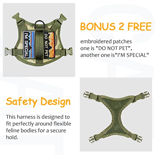 Tactical Cat Harness for Walking (L / Camo Green)