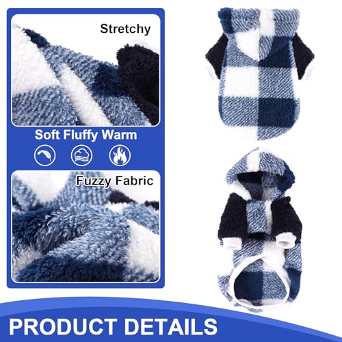 Dog Sweaters for Small Dogs (XX-Small (Chest 10 in) / Blue Plaid)