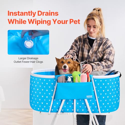 Portable Dog Bathtub (Light Blue)