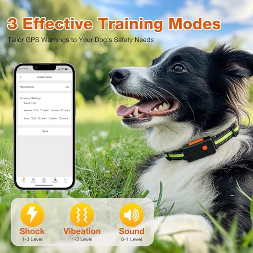 Wireless GPS Dog Fence Collar with 12