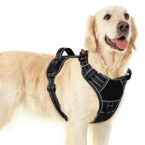 Dog Harness No Pull for Large Dogs (Large / Black)