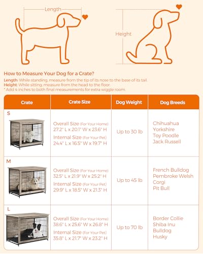27.2" Dog Crate Furniture (Greige / 27.2"L x 20.1"W x 23.6"H)