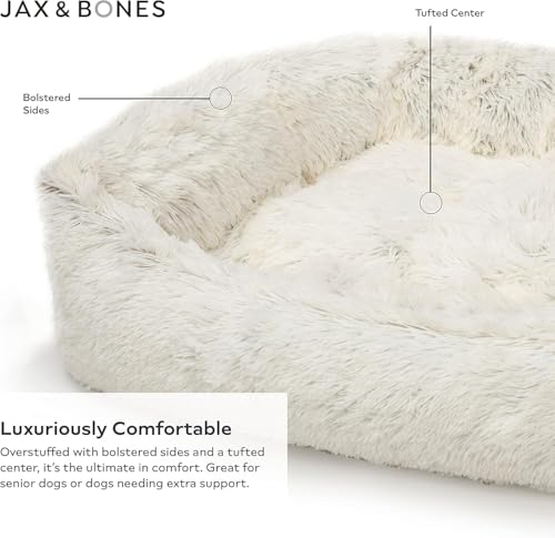 Napper White Faux Fur Dog Bed w (Small / White)