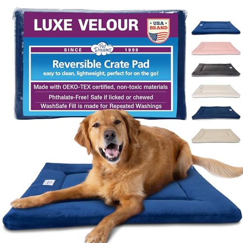 Dog Crate Pad (24.0"l x 18.0"w x 1.5"th / C. Navy Blue)