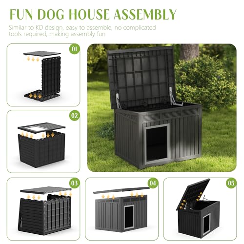 Dog House Indoor Outdoor (Black / 42.87*32.95*31.61inch)