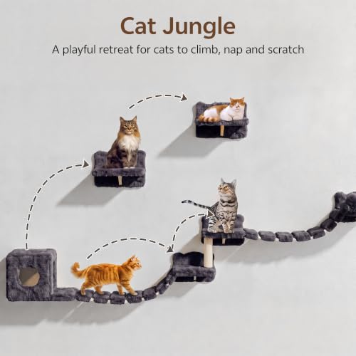 Cat Wall Furniture (Grey / 9 Piece Set)