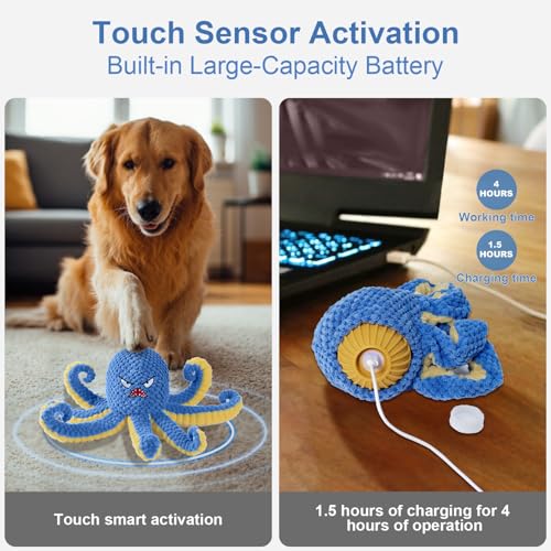 Interactive Dog Toys Octopus to Keep Them Busy (Blue)