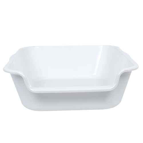 Extra Large Low Entry ABS Cat Litter Box (Small (Pack of 1) / White)