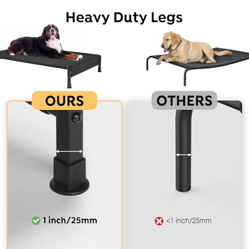 Cooling Outdoor Dog Bed (Black - Hem / 41.0"L x 27.0"W x 8.0"Th)