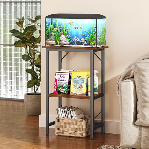 10 Gallon Fish Tank Stand (Rustic Brown / 10 Gal-2 Tier)