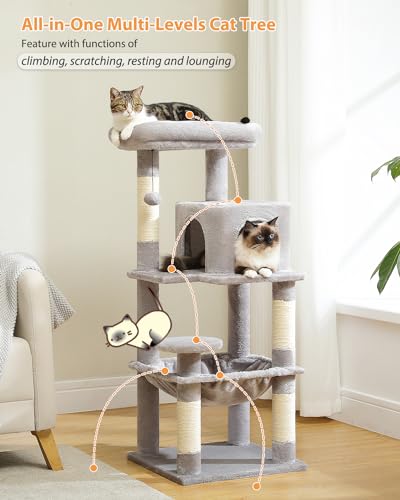 32" Small Cat Tree for Kittens & Small Cats (Grey / 46 Inches)