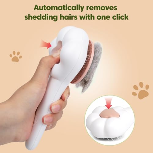 Self Cleaning Cat Brush for Shedding with Cat Nail Clipper 2